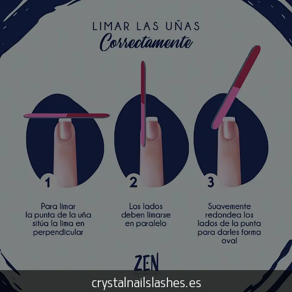 como limar las uñas redondas de brillon