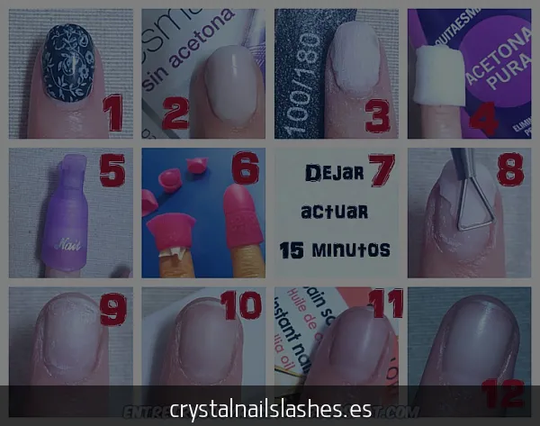 como quitar uñas de gel paso a paso